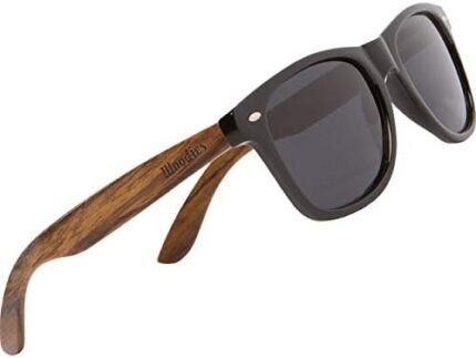 Woodies Walnut Wood Sunglasses with Dark Polarized Lenses for Men and Women | 100% UVA/UVB Ray Protection