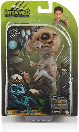 WowWee Untamed Skeleton T-Rex by Fingerlings – Doom (Ash) – Interactive Collectible Dinosaur