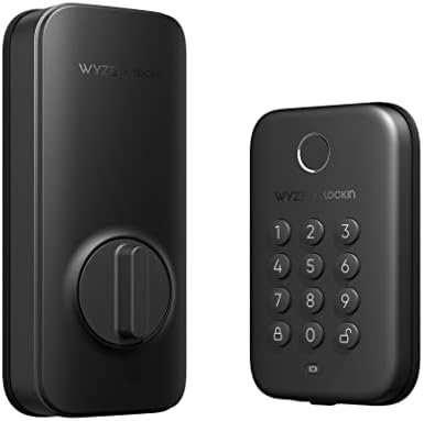 Wyze Auto-Lock Bolt, Fingerprint Keyless Entry Door Smart Bluetooth Deadbolt Replacement, Backlit Keypad, IPX5 Weatherproof, in-App History and Scheduled Access, BHMA, UL 20-Min Fire Rated