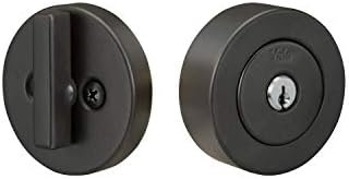 Yale Home Flat Round Single Cylinder, Black Suede Deadbolt