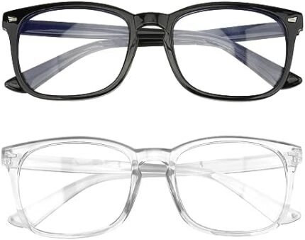 ZNHIS Blue Light Glasses, Blue Light Blocking Glasses, 2 Pack, Clear Bluelight Glasses, Blue Light Glasses for Women