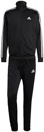 adidas Men's Sportswear Basic 3-stripes Tricot Track Suit, Olive Strata,