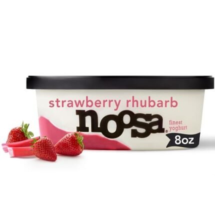 noosa Yoghurt, Strawberry Rhubarb, 8oz, Probiotic, Whole Milk Yogurt, Real Strawberries, Rhubarb, No Artificial Ingredients, Gluten Free