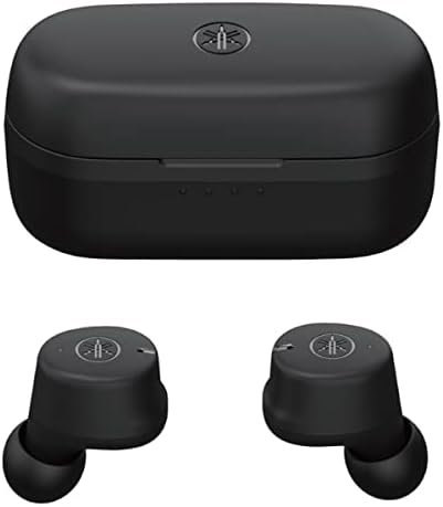 YAMAHA TW-E3C True Wireless Earbuds with Ambient Sound, Clear Voice Calling, & Gaming Mode (Black), Small