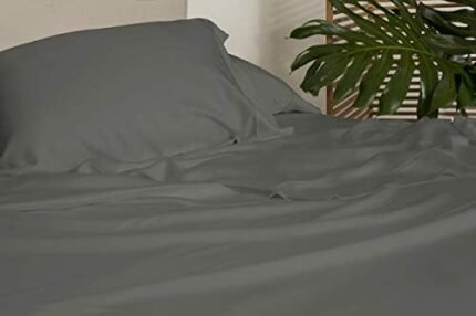 SHEEX Arctic Aire Max Sheet Set with 2 Pillowcases, 100% Tencel Lyocell Sateen, Charcoal, Queen