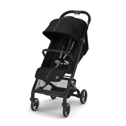 CYBEX Beezy 2 Compact and Lightweight Travel Stroller - Compatible with CYBEX Car Seats, Moon Black