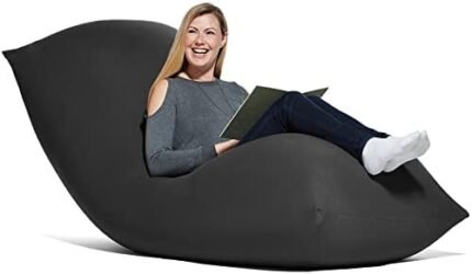 Yogibo Max 6-Foot Beanbag Chair, Bean Bag Couch with a Washable Outer Cover, Customer Favorite Cozy Sofa for Gaming, Reading, and Relaxing, Filled with Soft Micro-Beads, Dark Gray