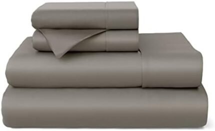 Cosy House Collection 100% Bamboo Viscose Bed Sheet Set - Luxury Rayon Derived from Bamboo - Cooling, Breathable, Silky Soft 4-Piece Deep Pocket Bedding Set (California King, Grey)