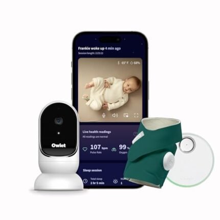 Owlet® Dream Duo Smart Baby Monitor: FDA-Cleared Dream Sock® plus Owlet Cam - Tracks & Notifies for Pulse Rate & Oxygen while viewing Baby in 1080p HD WiFi Video - Deep Sea Green