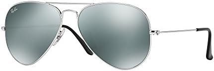 Ray-Ban RB3025 Metal Aviator Sunglasses + Vision Group Accessories Bundle for unisex adult(Silver/Grey Mirror, 55)