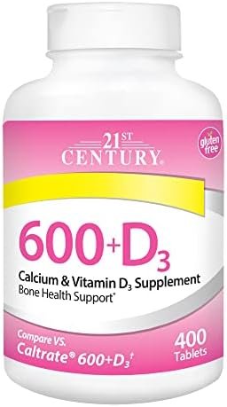 21st Century Calcium Plus D Supplement Tablet , 600 mg, 400 Count