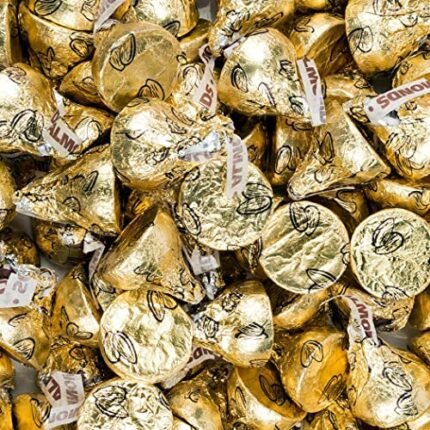 2lb Gold Hershey Kisses Chocolate with Almonds (Approx. 200 pcs)