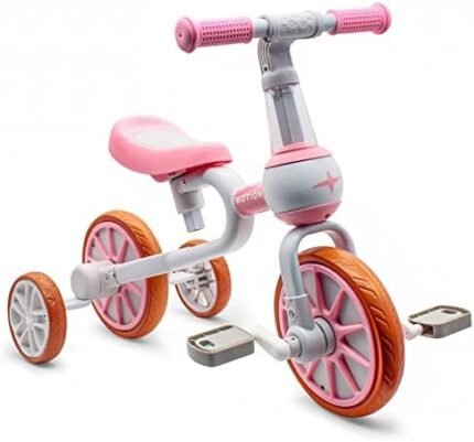 3 in 1 Kids Tricycles Gift for 2-4 Years Old Boys Girls with Detachable Pedal and Training Wheels，Baby Balance Bike Trikes Riding Toys for Toddler（Adjustable Seat）