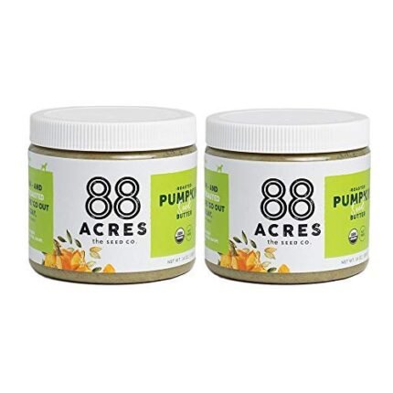 88 Acres Organic Pumpkin Seed Butter | Keto-Friendly, Gluten Free, Dairy Free, Nut-Free Seed Butter Spread | Vegan & Non GMO | 2 Pack, 14 oz