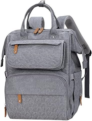 AGUDAN Baby Diaper Bag Backpack, Baby Bags with Insulated Pockets and Stroller Buckle for Work Travel