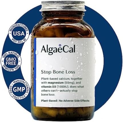 ALGAECAL - Plant Based Calcium Supplement with Vitamin D3 (1000 IU) for Bone Strength, Contains 13 Minerals Supporting Bone Health, Organic Calcium (750 mg) for Women & Men, 90 Veggie Caps