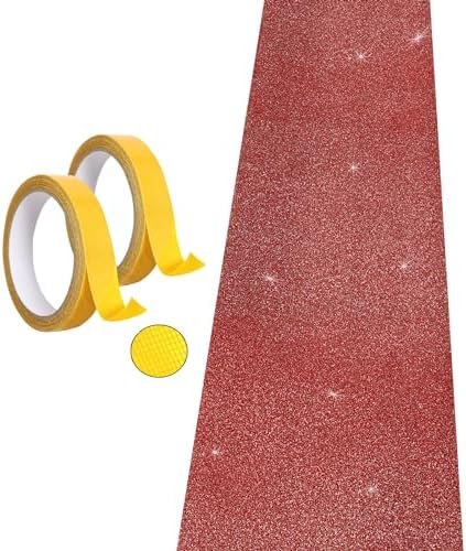 AMZQNART Carpet Runner Runway Rug, Glitter Red Carpet Runner 55 GSM Thickness (2.46 x 30Feet) for Wedding Party Hallway Rug, Christmas Xmas Thanksgiving