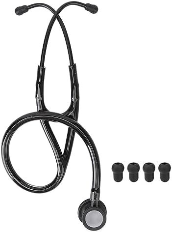 ANGGREK Dual Head Stethescope for Children and Adults, Black Tube Lightweight Stainless Steel Stethoscopes for Nurses, Students, Home Use