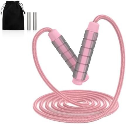 AUMCDIK Workout Jump Rope, Weighted Jumping Rope for Women, Tangle-Free Adjustable Skipping Rope for Man, Adult Kids Fitness Exercise