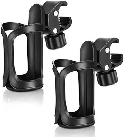 Accmor Stroller Cup Holder, Bike Cup Holder, Universal Cup Holder for Uppababy, Baby Jogger, Britax Strollers, 360 Degree Rotatable Cup Holder for Stroller, Bike, Wheelchair, Walker, Scooter, 2 Pack