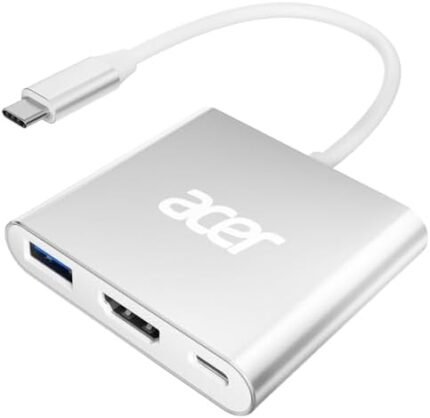 Acer USB C Hub, 3 in 1 USB C to HDMI Multi-Port Adapter with 5Gbps USB 3.0 GEN1 Data Port, 4K HDMI Port and PD Max 100W Charging for USB C Phones, Tablets, iPad Pro, MacBook Pro, Acer Laptops and More