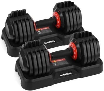 Adjustable Dumbbell 55LB Single Dumbbell, 10 Weight Options Dumbbell for Workout Strength Training Fitness, Adjustable Weight Dial Dumbbell with Anti-Slip Handle and Weight Plate for Home Exercise