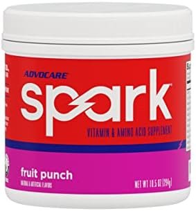 AdvoCare Spark Vitamin & Amino Acid Supplement - Focus & Energy Supplement Mix - Powdered Energy Supplement Mix - Powder Supplement Mix - Amino Acids - Fruit Punch - 10.5 oz