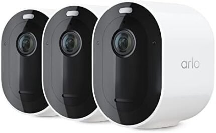 Arlo Pro 5S 2K Spotlight Camera - 3 Pack - Security Cameras Wireless Outdoor, Dual Band Wi-Fi, Color Night Vision, 2-Way Audio, Home Security Cameras, Home Improvement, White – VMC4360P