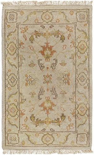 Art of Knot "Zabini Area Rug, 2' x 3', Beige/Moss/Burnt Orange/Butter/Taupe/Camel/Moss