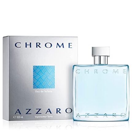 Azzaro Chrome Eau de Toilette - Fresh Aquatic Mens Cologne - Citrus, Woody, Musky Fragrance -Fresh Notes of Bergamot - Everyday Wear - Classic Summer Beach Scent - Luxury Perfumes for Men