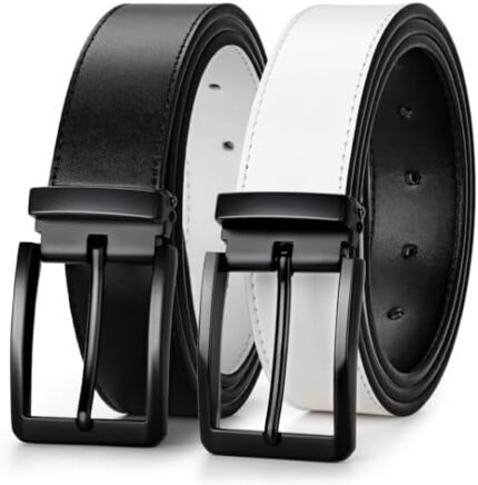 BELTROAD Mens Reversible Leather Belts, Casual Golf Dress Belt for Men Pants, 2 Sides Wear Belt