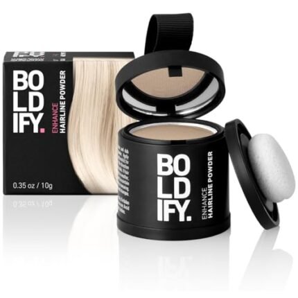 BOLDIFY Hairline Powder - LARGER 10g Bottle - Root Touch Up Powder - Instantly Conceals Hair Loss - Hair Toppers for Women & Men, Hair Powder for Thinning, Stain-Proof 48 Hour Formula (Light Blonde)