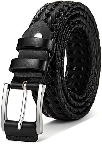 BULLIANT Mens Belts,Leather Woven Braided Belts for Gift Men Casual Jeans Golf