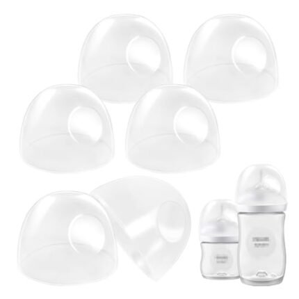 Baby Bottle Cap Compatible with Philips Avent Natural Bottles, Soft & Safe Bottle Lid for Avent Natural Plastic & Glass Bottles, 6 Count