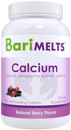 BariMelts Bariatric Calcium Citrate with Vitamin D3 and Magnesium - 1 Month Supply (120 Smooth-Dissolving Tablets) - Post-Op Bariatric Vitamins​