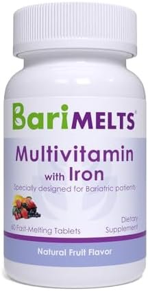 BariMelts Bariatric Multivitamin with Iron - 1 Month Supply (60 Fast-Dissolving Tablets) - Sugar-Free - Post-Op Bariatric Vitamins​