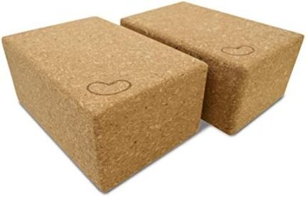 Bean Products Yoga Blocks, Standard & Large Sizes - Studio Grade, Non-Slip, Made from Eco Friendly Materials - 100% Natural Cork or Foam - Improves Stability & Alignment - Single Block or 2 Pack Sets