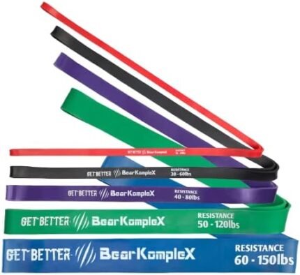 Bear KompleX Workout Looped Resistance Bands for at-Home Workouts, Durable for Pullups, Stretch Assist, Crossfit, Mobility, and Strength Training, Buy a Single Band or Variety Set