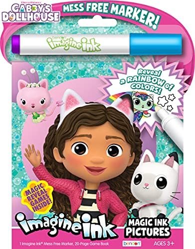 Bendon Imagine Ink Coloring Game Book, Magic Ink Pictures, Mess Free Marker (Gabby's Dollhouse)