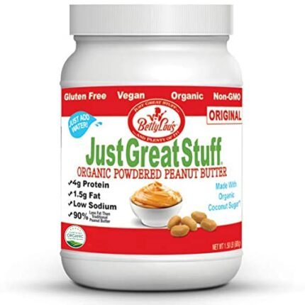 Betty Lou's 100% Organic Powdered Peanut Butter | Gluten Free, Vegan, Low Calorie, All Natural, High Protein | Deliciously Healthy Nut Butter | Just Add Water (1.5 Lbs)