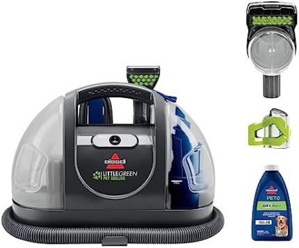 Bissell Little Green Pet Deluxe Portable Carpet Cleaner and Car/Auto Detailer, 3353, Gray/Blue