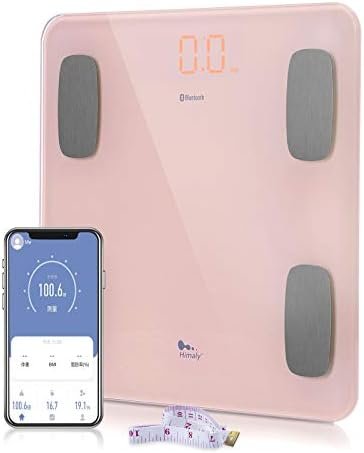 Body Fat Scale Smart BMI Scale Digital Bathroom Wireless Weight Scale, Body Composition Analyzer with Smartphone App sync with Bluetooth-Compatible (Pink)