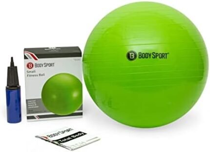 Body Sport Slow Release 55cm Exercise Ball with Pump, Gym Equipment for Home or Office, Stability Fitness Ball, Pregnancy Ball, Core Strength Training Equipment