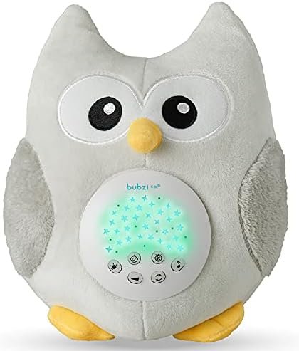 Bubzi Co Baby Sound Machine, Portable Owl Soother & Baby Night Light Projector, Comforting Electronic Infant Sleep Aid & Baby Shusher with White Noise