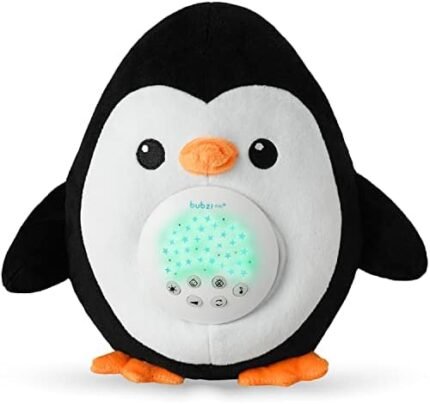 Bubzi Co Baby Sound Machine, Portable Penguin Soother & Baby Night Light Projector, Comforting Electronic Infant Sleep Aid & Baby Shusher with White Noise