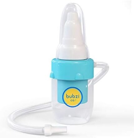 Bubzi Co Quick-Relief Baby Nasal Aspirator, Baby Nose Sucker for Baby, No Filters Required, Safe, BPA Free, Soft Tip Newborn Booger Sucker, Manual Nose Cleaner