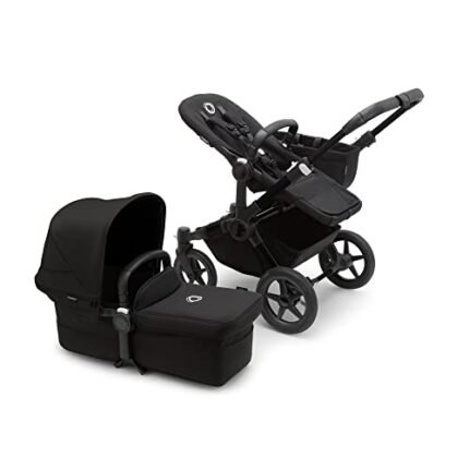 Bugaboo Donkey 5 Mono Complete - Single Stroller Converts to Side-by-Side Double Stroller, Multiple Seat Positions - Alu/Midnight Black-Midnight Black