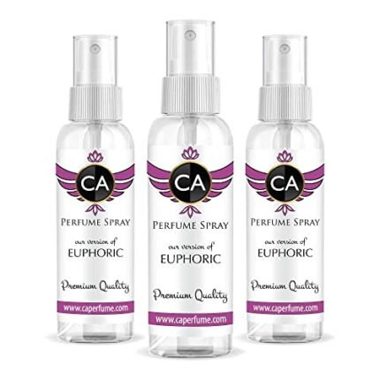 CA Perfume Impression of Calvin K. Euphoric For Women Replica Version Fragrance Dupes Concentrated Long Lasting Eau de Parfum Spray Refillable Atomizer Bottle 2 Fl Oz/60ml-X3