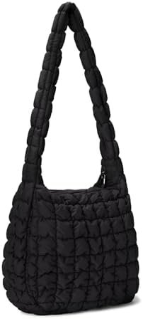 CALUOMATT Puffer Tote Bag for Women Quilted Tote Bag Quilted Crossbody Bag Lightweight Padding Pufferr Shoulder Bag