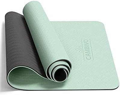 CAMBIVO Yoga Mat for Women Men Kids, 1/3 & 1/4 & 2/5 Inch Extra Thick Yoga Mat Non Slip, 72" x 24" TPE Yoga Mats, Workout Mat with Carrying Strap for Yoga, Pilates and Floor Exercises